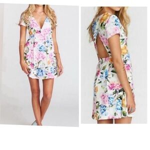 Show Me Your Mumu White Floral Ibiza Boho Dress Size Small EUC